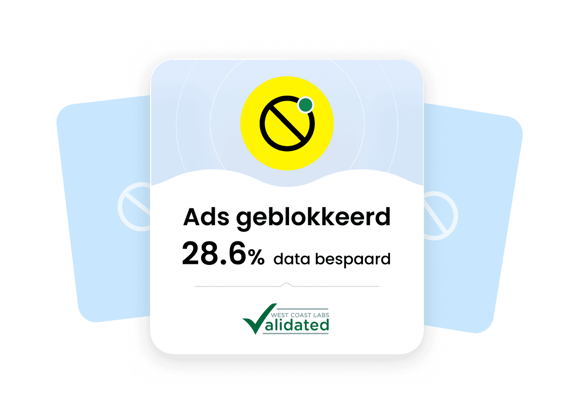 Saily's adblocker vermindert het datagebruik met gemiddeld 28,6%, gevalideerd door West Coast Labs.