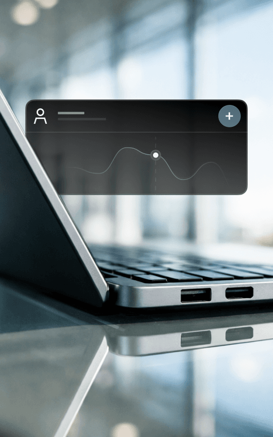 Analytics dashboard with data graph displayed on a laptop screen