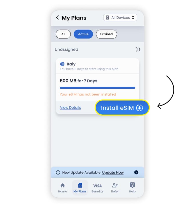 How to install a GigSky eSIM: Step 2