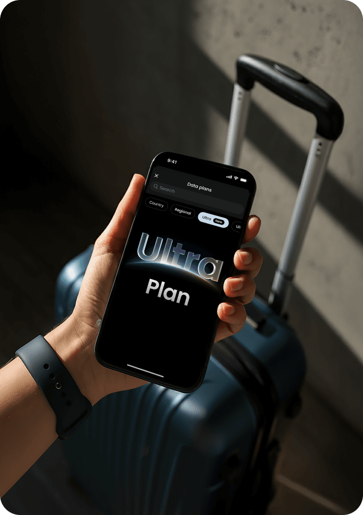 Ecrã de telemóvel a mostrar o plano Saily Ultra.
