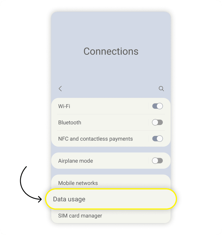 Check hotspot data usage on Android: step 2