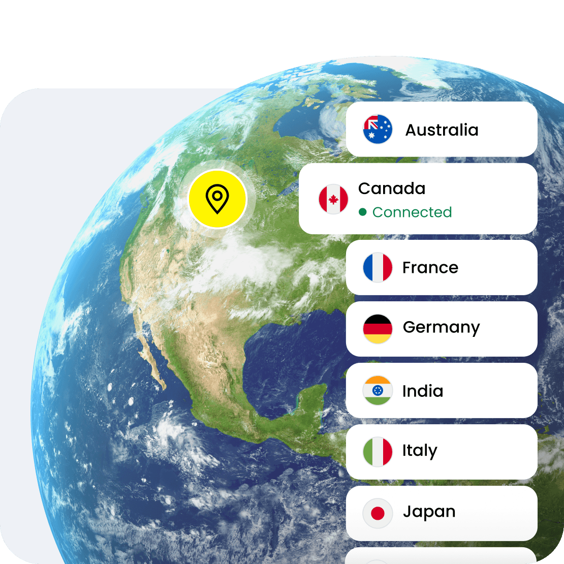 Saily’s virtual location feature helps increase privacy when browsing.