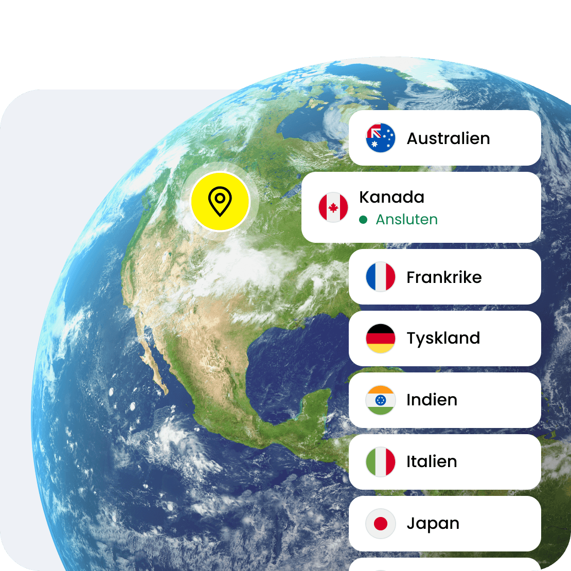 Sailys virtuell plats-funktion hjälper till att öka integriteten när du surfar.