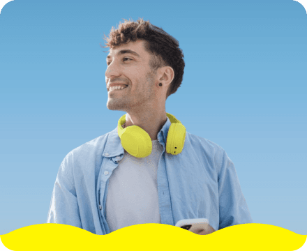 A man using a phone.