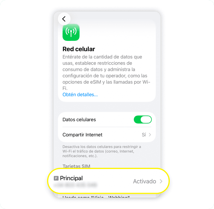 Cómo activar el modo de datos reducidos: Paso 2