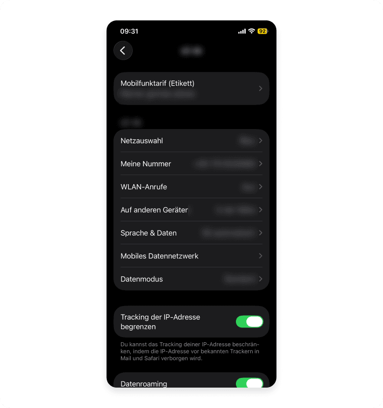 prüfe info auf sim iphone: schritt 6