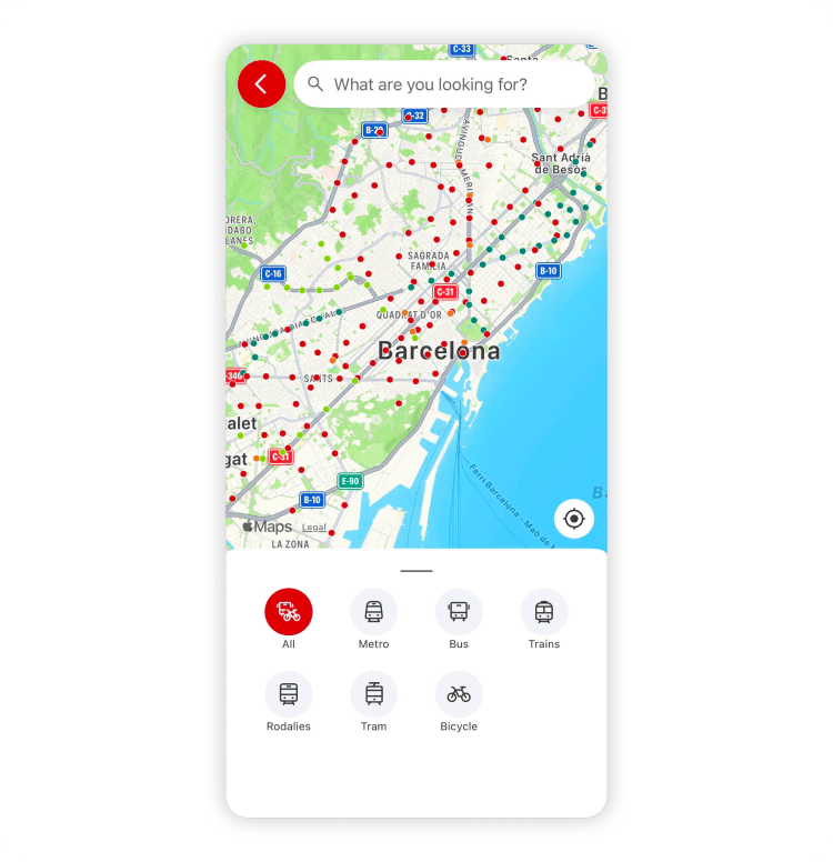Metro app showing ticket options for a city metro system in Spain