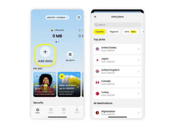 Installing an eSIM on your iPhone from the Saily eSIM app: Step 2