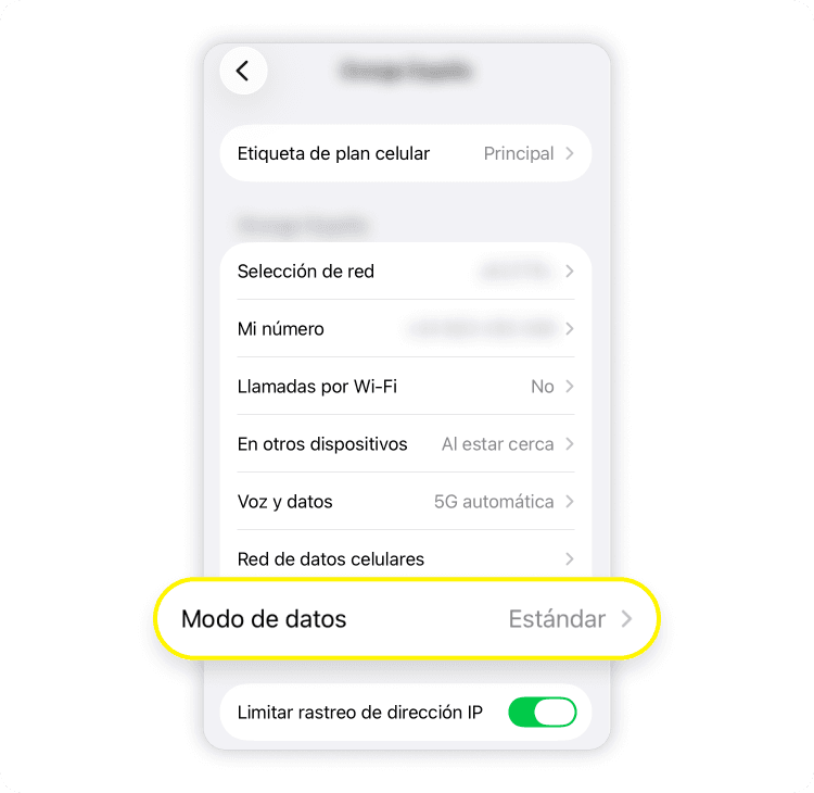 Cómo activar el modo de datos reducidos: Paso 3