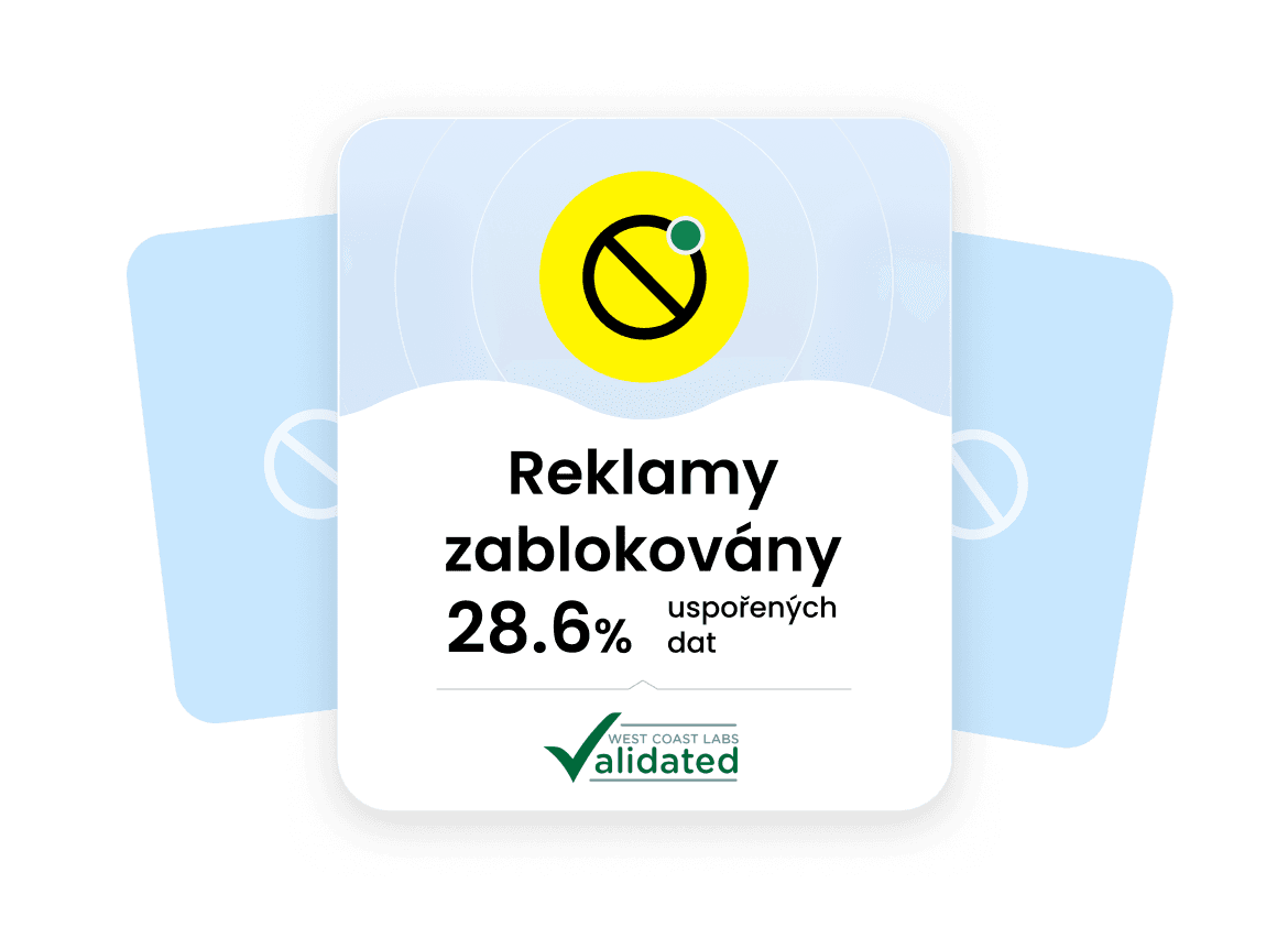 Blokování reklam od Saily snižuje využití dat v průměru o 28,6 %. Ověřeno společností West Coast Labs.