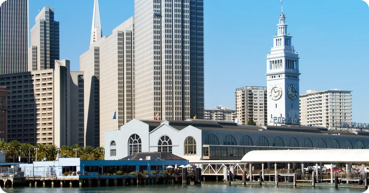 San Francisco cityscape with Ferry building's tower