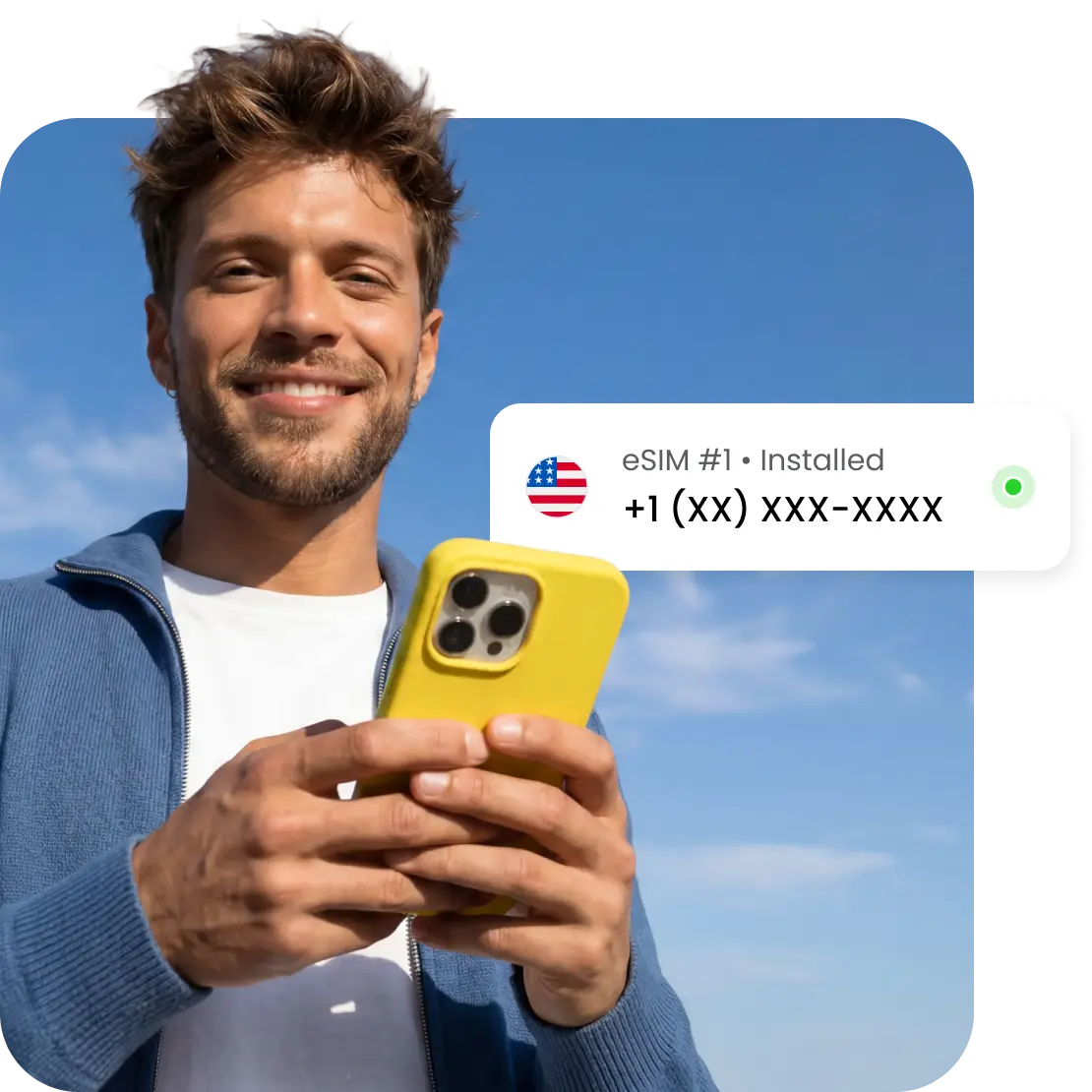 A person typing on a phone.