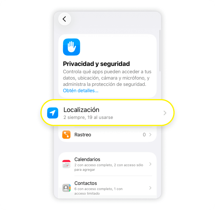 Cómo limitar los servicios de ubicación: Paso 2