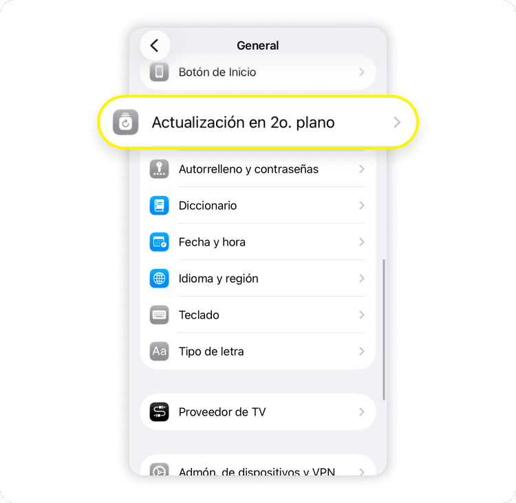 Cómo desactivar la actualización en segundo plano para todas las apps: Paso 2