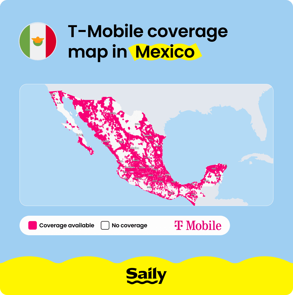 T-mobile coverage map in Mexico