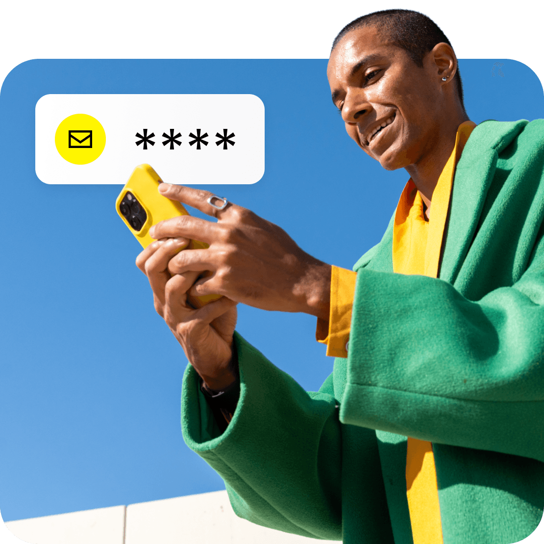 A person messaging on their phone.