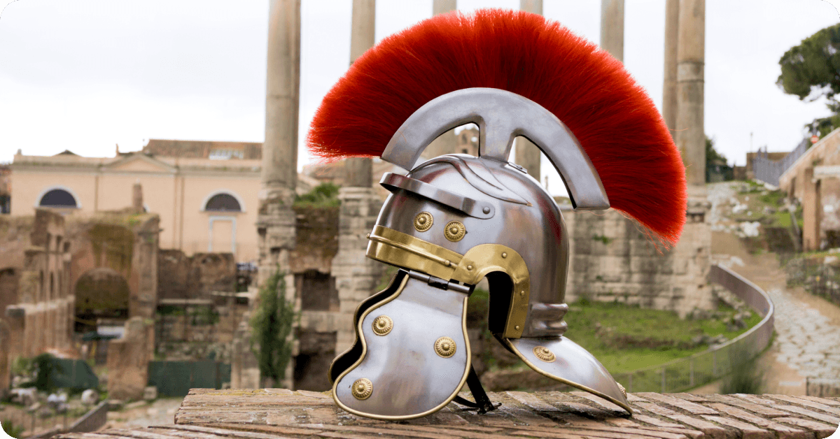 A gladiator's helmet.