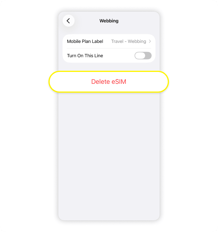 Delete SIM on a smartphone