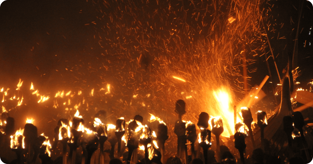 Lights in a winter celebration