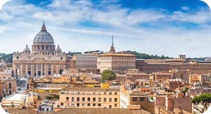 The Vatican and Rome from above.