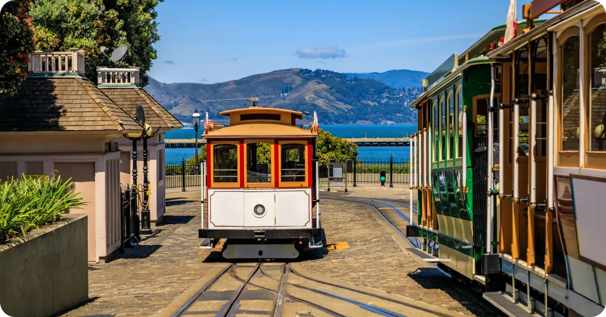 A cable car in San Fracisco