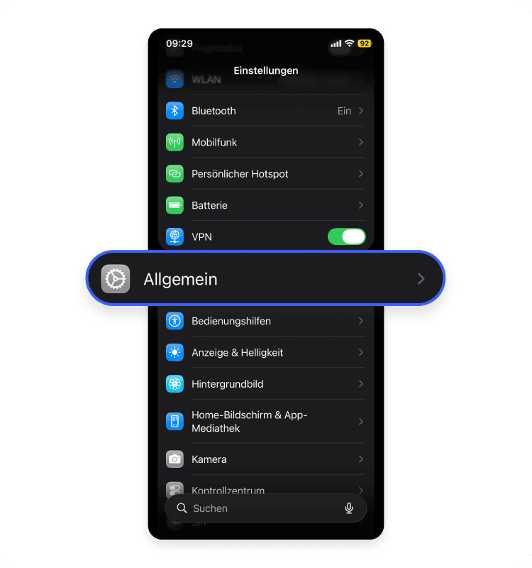 info prüfen auf sim iphone: schritt 2