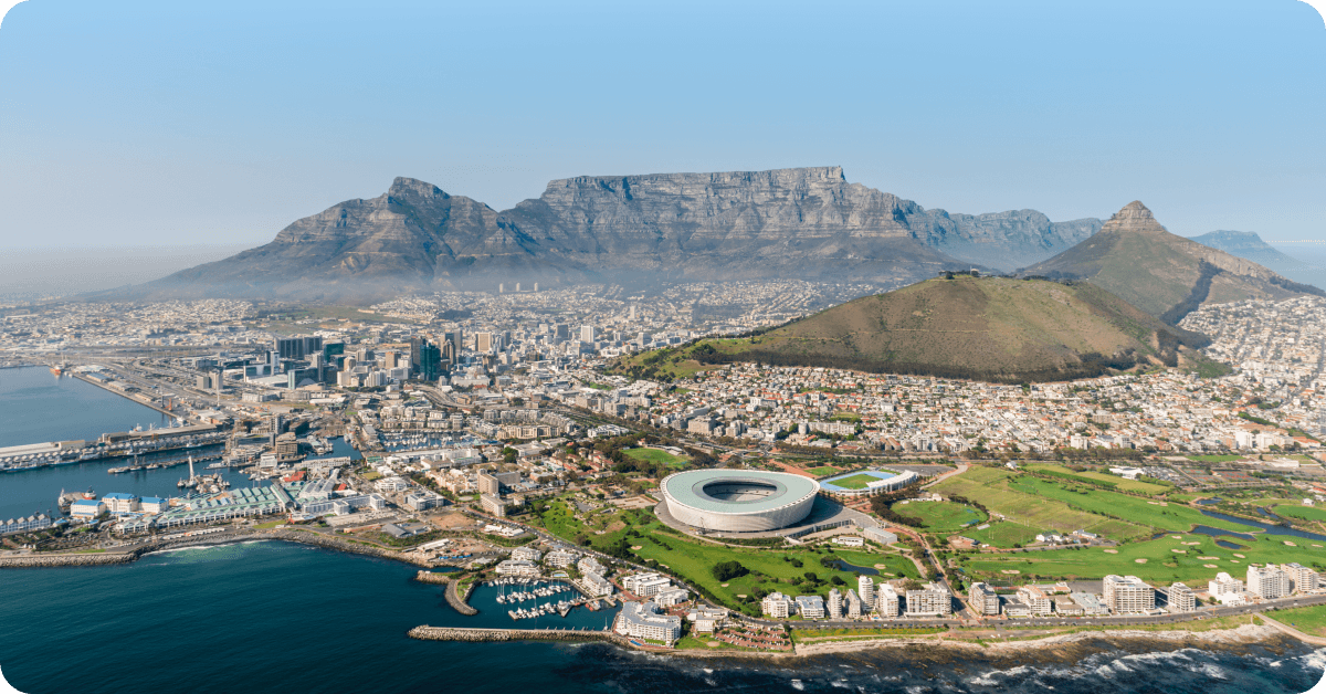 Cape Town, a city with some of the safest neighborhoods in South Africa.
