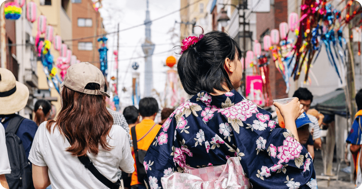 people walking in Japan