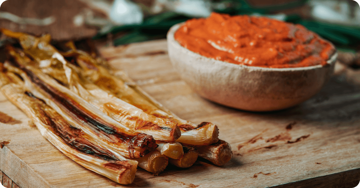 Calçots with romesco sauce