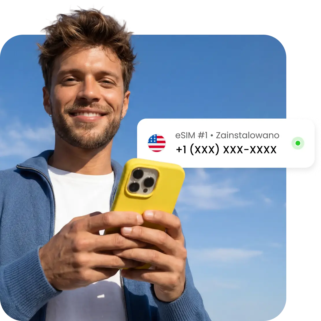 Osoba pisze na telefonie.