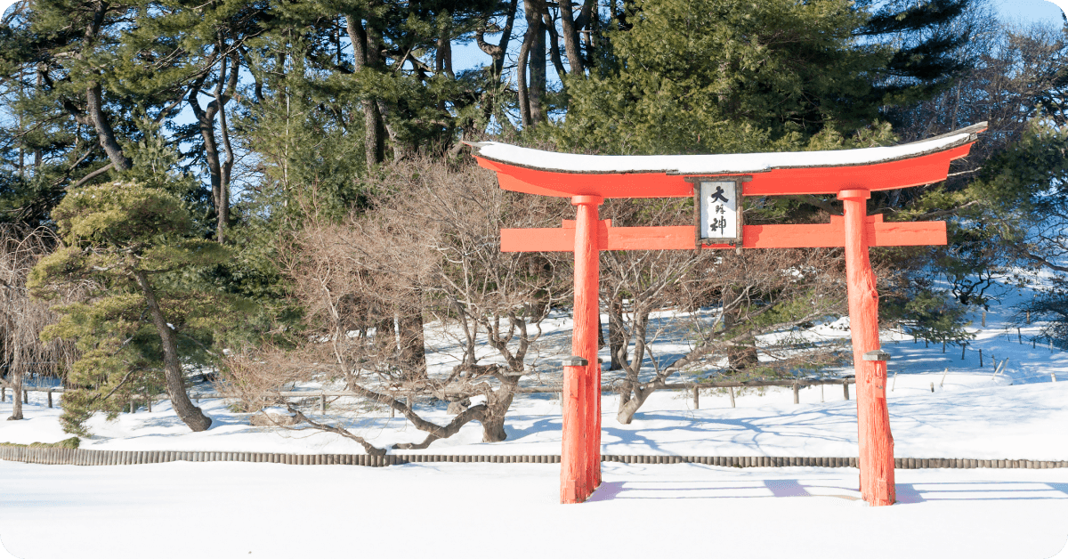 A shrine in snow