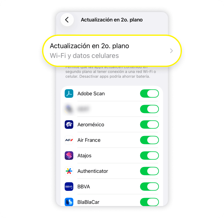 Cómo desactivar la actualización en segundo plano para todas las apps: Paso 3