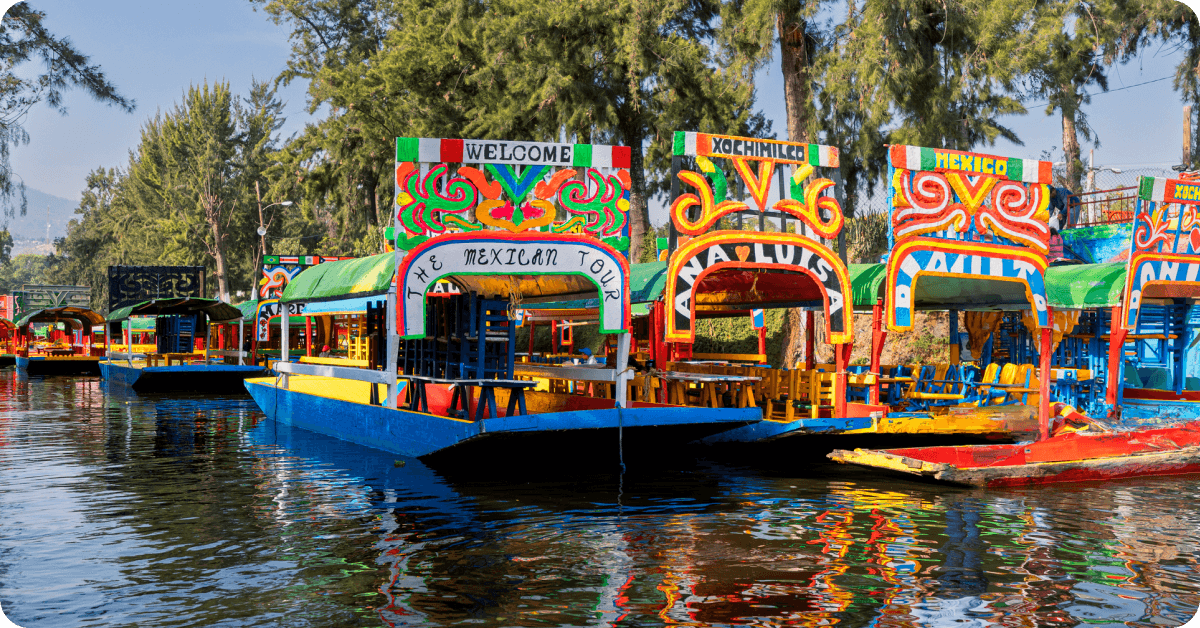 Colorful trajineras.