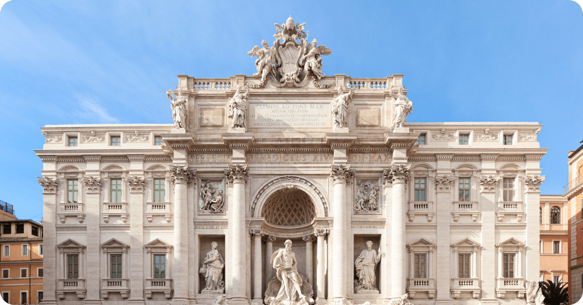 Trevi fountain.