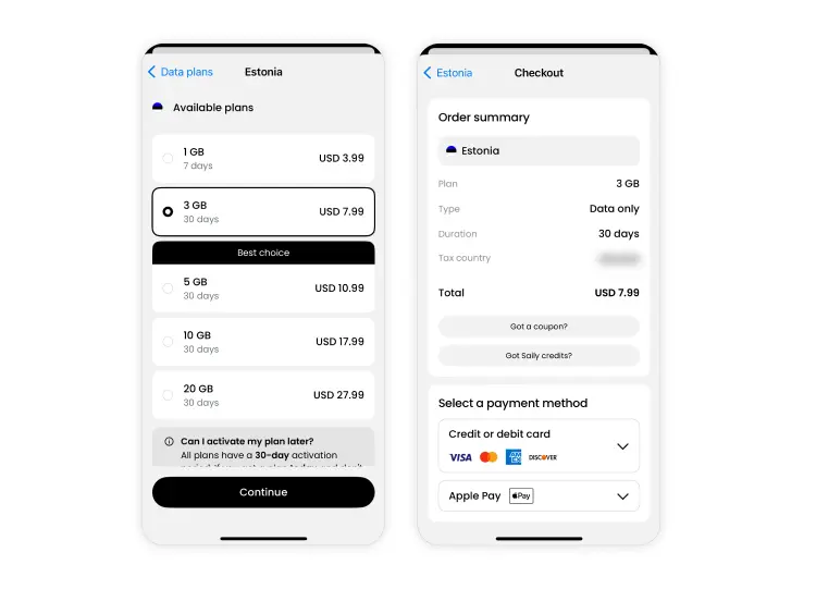 Installing an eSIM on your iPhone from the Saily eSIM app: Step 3