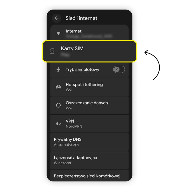 Konwersja karty SIM na ESIMSamsung: krok 2