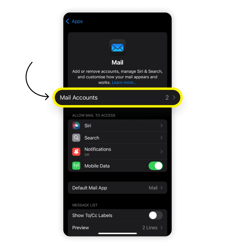 How to adjust mail fetch schedule: step 3
