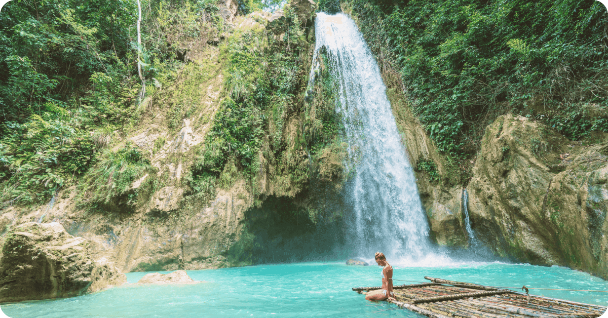 Kawasan Falls in Cebu, Philippines.