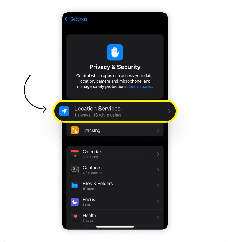 How to limit location services: step 2