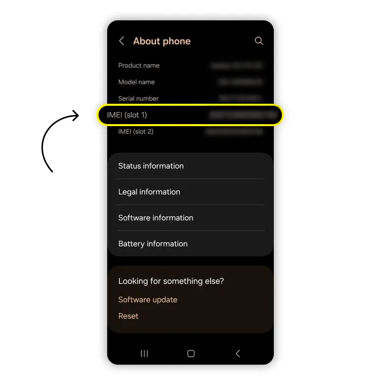 How to find the IMEI on an Android Step 3