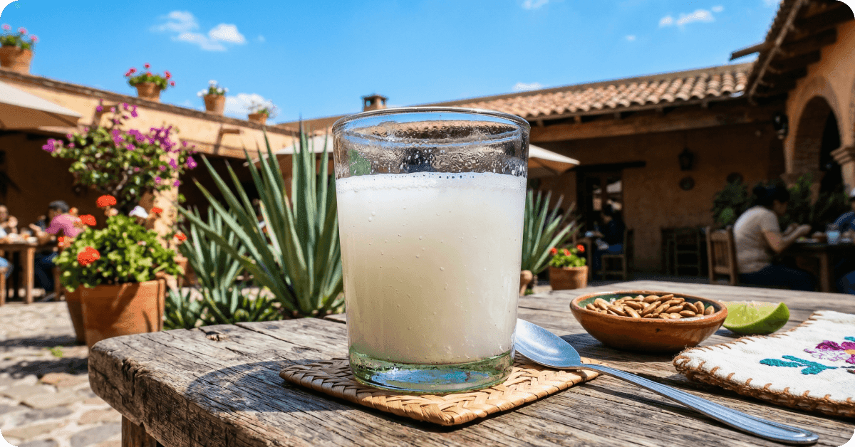 Pulque in a glass