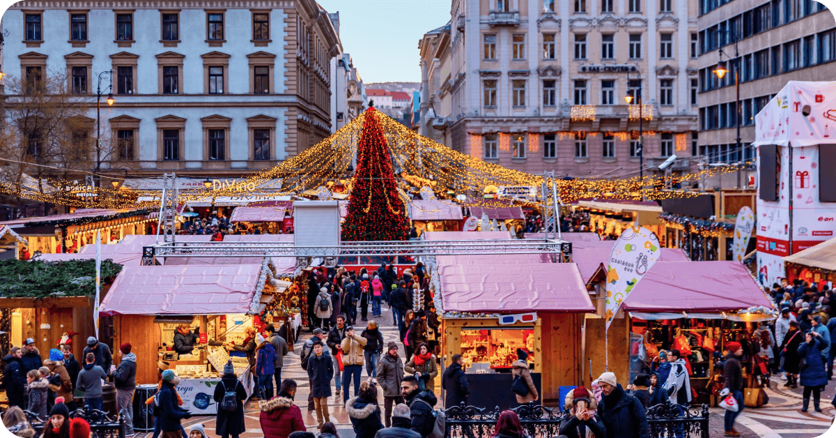 The Christmas market in Strasbourg, France.