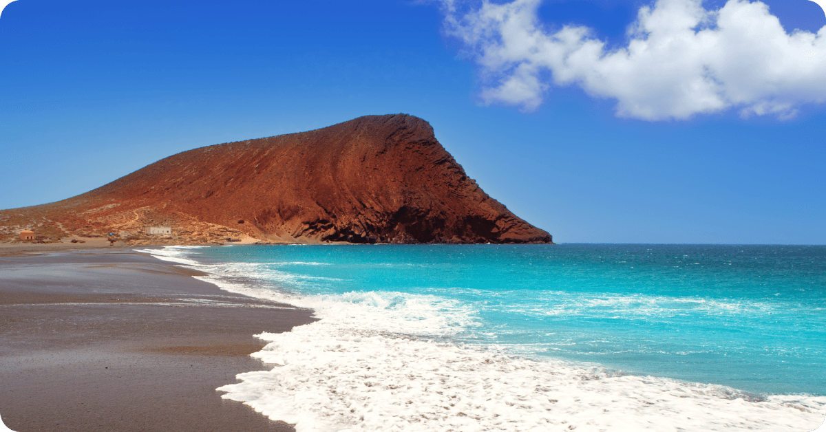The Red Mountain in Playa de la Tejita, Tenerife.