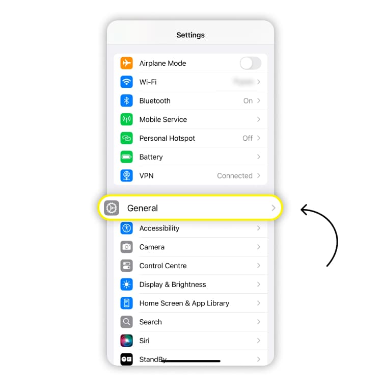 How to find the IMEI on an iPhone Step 2