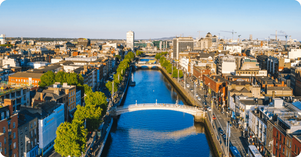 A view of the River Liffey in Dublin, Ireland.
