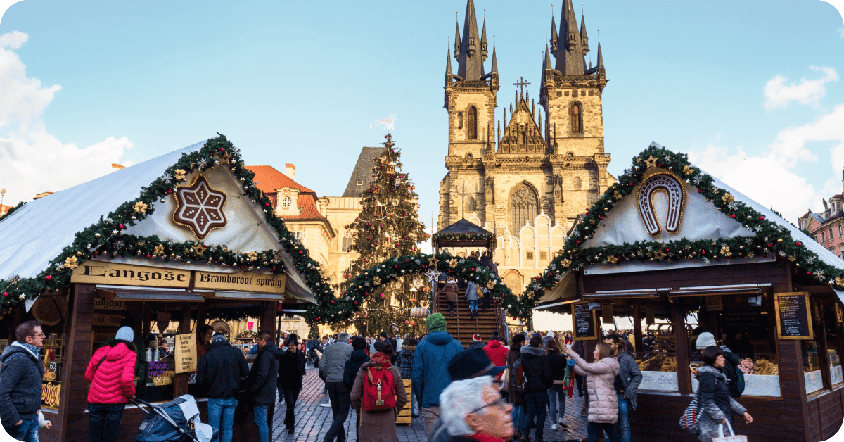 The stunning Christmas market in Prague's Old Town Square.