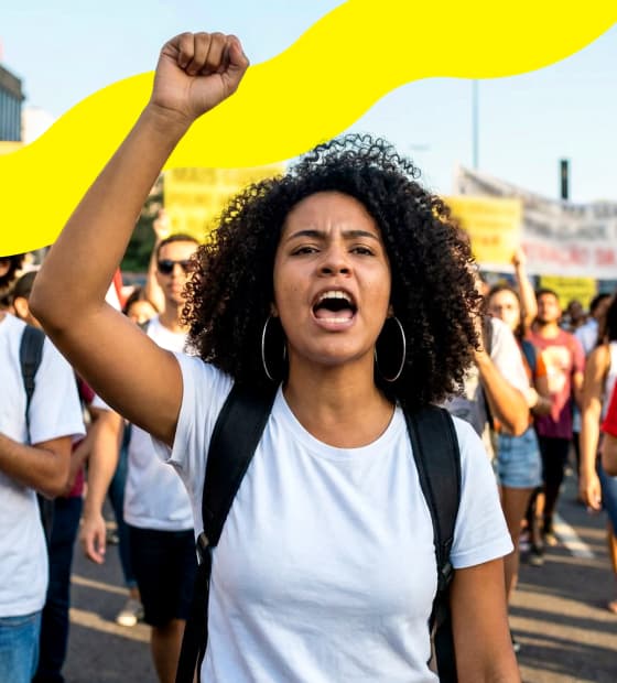 A protester in a demonstration for human rights.