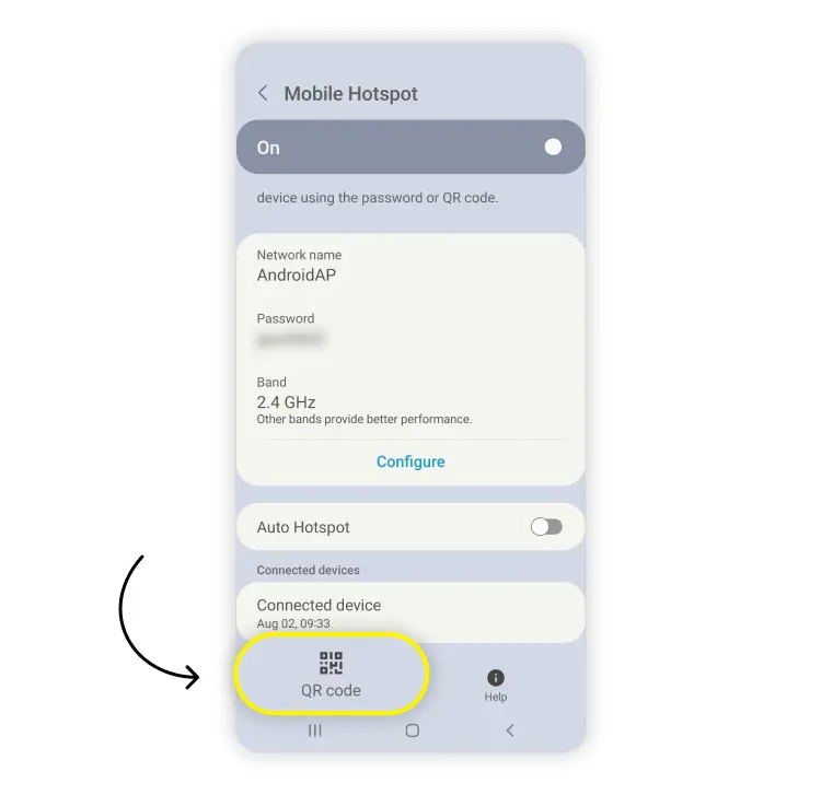 connect to hotspot: step 1