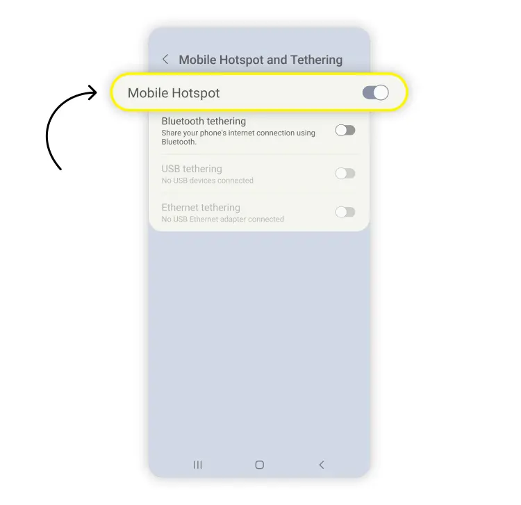 hotspot android: step 3