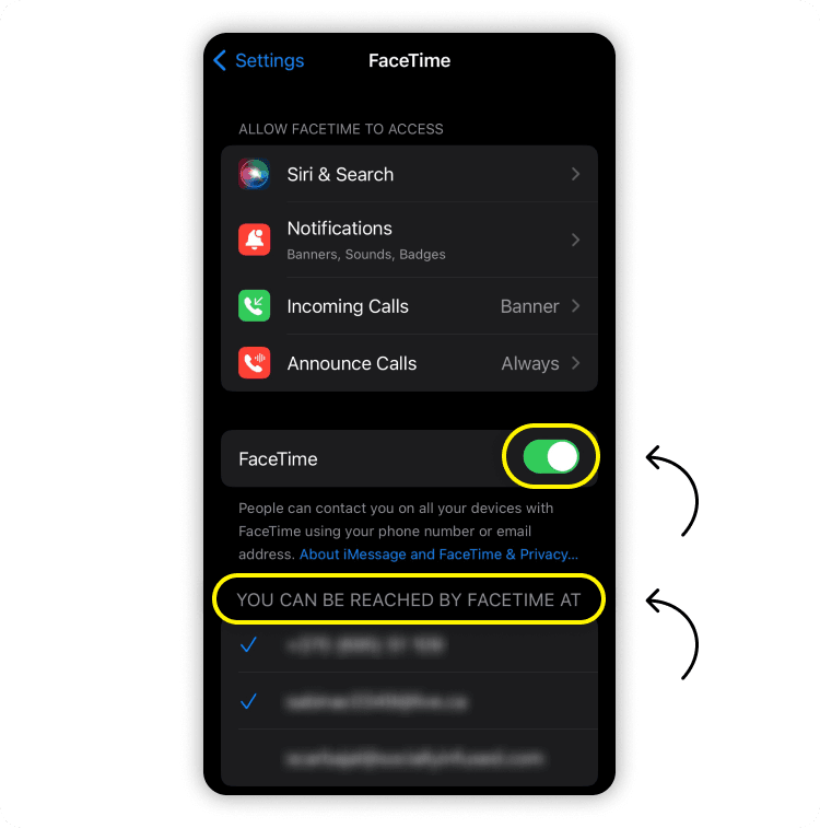 How to turn on FaceTime via your device’s settings